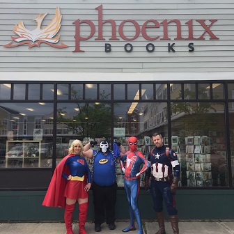 The Guardian Legion outside of Phoenix Books