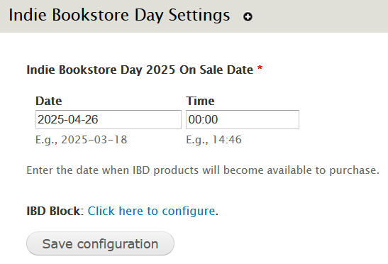 indie bookstore day settings
