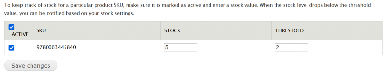 product stock example